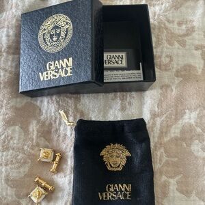 Versace Gold with Diamond Medusa Cufflinks